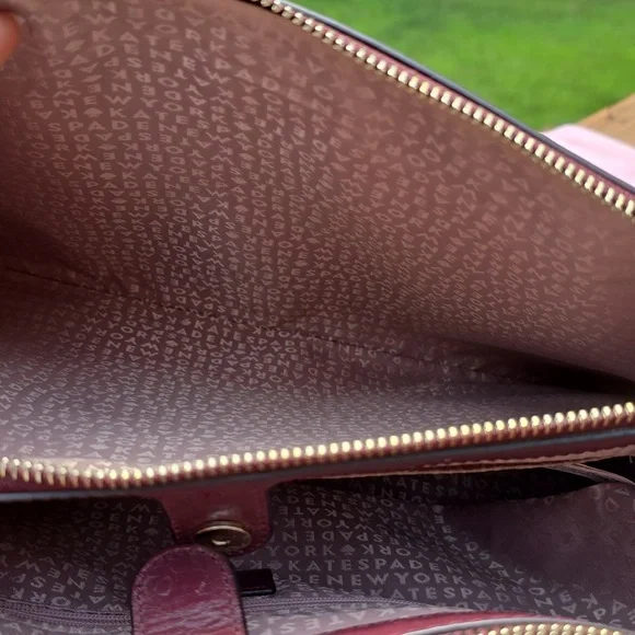 Kate Spade Bristol Drive Ostrich Cherrywood bag 2 Way Bag - Picture 7 of 15